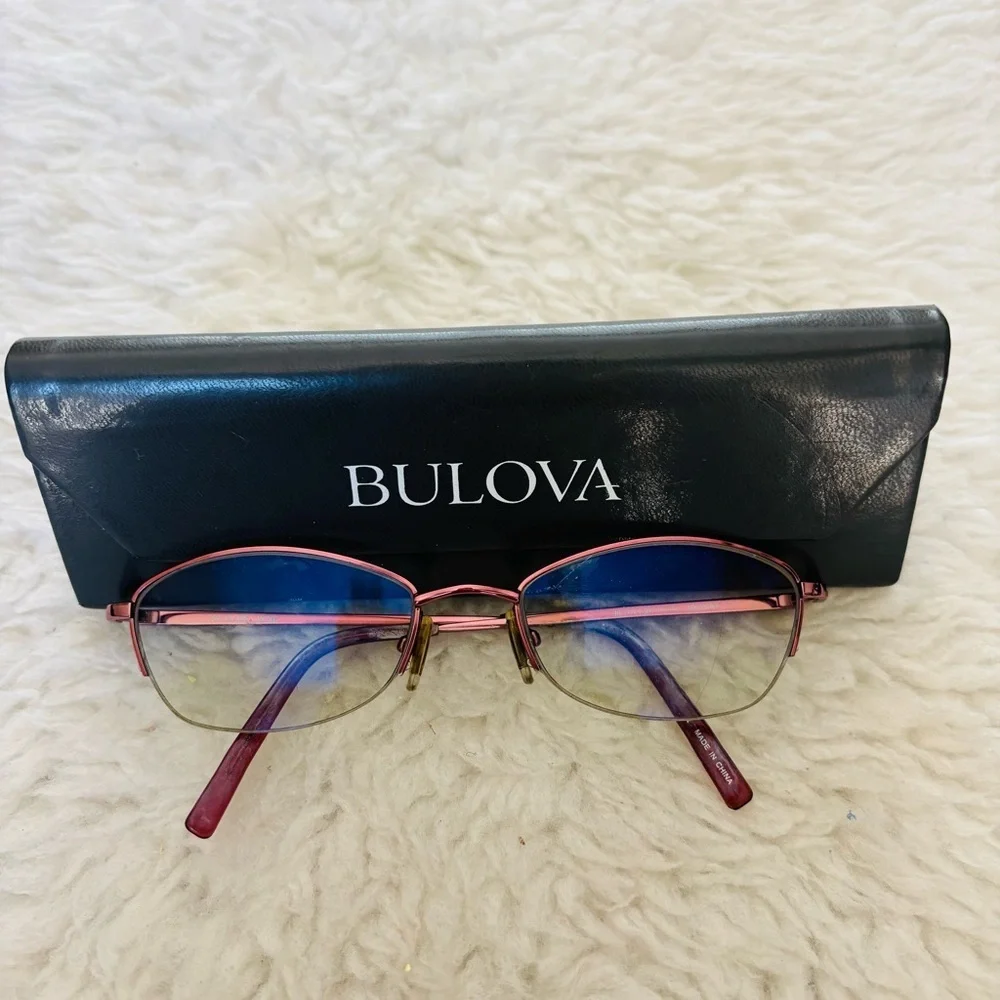 Bulova Medora Titanium Wine Eye Glasses Frame Only w/ Case 52-19 135